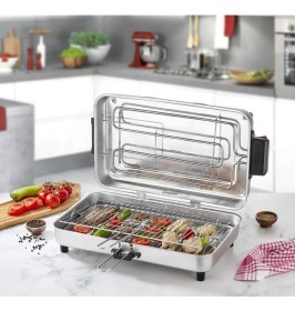 Resim Geniş 45X27CM Elektrikli Izgara, Dayanıklı ve Kullanışlı Gri Tasarım 