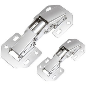 Resim Aubyhe Mutfak Dolap Kapaklı Menteşe - 77mm Soğuk Çelik, 10-16mm Kalınlık Uyumlu, 4 Adet, Delme Yok Kolay Kurulum 