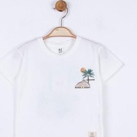 Resim Nk Kids Erkek Bebek Desert Pamuklu Sırtı Baskılı Tshirt-15658 Ekru 