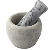 Resim Mithra Life MIT1252 Lüks Doğal Desenli Açık Gri Mermer Oyma Havan ve Tokmak 