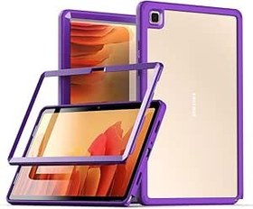 Resim Samsung Galaxy Tab A7 Lite Kılıf, Çift Katmanlı Sert PC Yumuşak TPU Tampon Hibrit Darbeye Dayanıklı, Galaxy 8,7 inç T220/T225 için Slim Fit Hafif Kılıf, Mor 