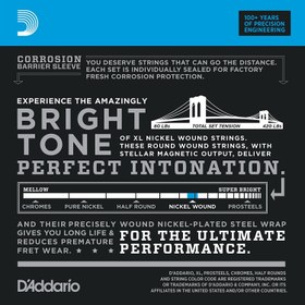 Resim D'Addario EXL170-5TP XL Nickel 5 Telli Bas Gitar Teli - Regular Light (45-130) (2’li Paket) 