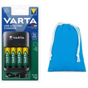 Resim Varta Usb Quattro Charger Pil Şarj Cihazı+4x2100 Aa Şarjlı Pil+taşıma Kılıfı 
