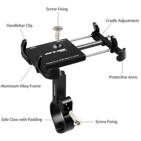Resim Besthome1 Alüminyum Bisiklet Telefon Tutucu, 3.5-6.2 İnç Telefonlar İçin Ayarı Değiştirilebilir, Siyah, Hafif Ve Dayanıklı Siya Siyah 
