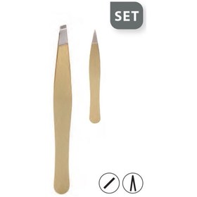 Resim TİTANİA Saten Altın Cımbız Seti, Ikili - 1072/go B 