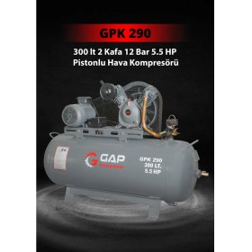 Resim GAP GPK 290 | 300 lt 2 Kafa 12 Bar 5.5 HP Pistonlu Hava Kompresörü 