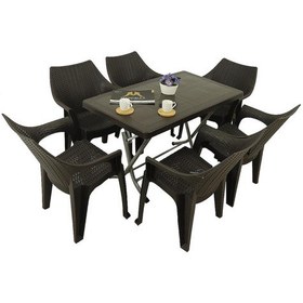 Resim Depootoptan Mandella Zeugma 70 x 120 CM Katlanır Ayak 6 Kişilik Polo Koltuk Masa T 