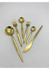 Resim Lizbon 36 Parça Titanyum Gold Çatal Kaşık Bıçak Seti Gold 
