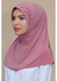 Resim Hürrem Bone Gül Kurusu Pratik Hazır Geçmeli Tesettür Eşarp Sandy Kumaş Elişi (545491222) Gülkurusu 