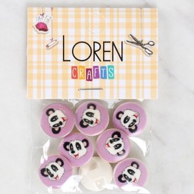 Resim Loren Crafts 8'li Panda Düğme - 1055 
