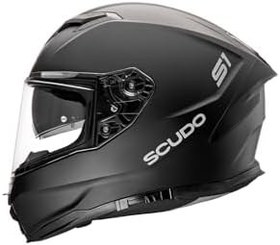 Resim SCUDO S1 Full Face Kapalı Güneş Vizörlü Motosiklet Kaskı Ece 22.06 Sertifikalı Mat Siyah L 