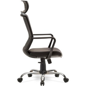 Resim Efes Yönetici Makam - Ofis Müdür - Büro - Çalışma Koltuğu Renk Krom Ayaklı Siyah 