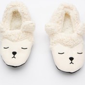 Resim Penti Beyaz Kız Çocuk Pompon Bear Patik Çorap 