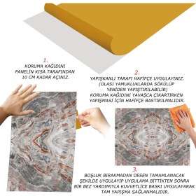 Resim Tink Kendinden Yapışkanlı Katlı Mermer Desenli Pvc Panel 41X62 cm (12 Adet) 3 M² 