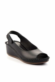 Resim Bambi Siyah Leather Kadın Dolgu Topuklu Ayakkabı K05717250403 