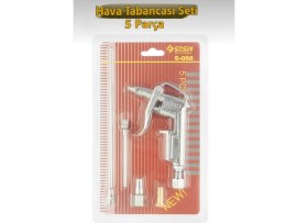 Resim Sosın Profesyonel Hava Üfleme Kompresör Tabancası Seti 5 Parça 