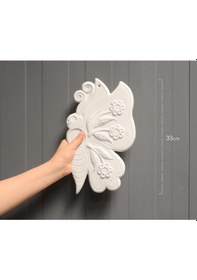 Resim Çiçekli Kelebek Seramik Bisküvi Boyanabilir Obje 