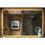 Resim 60X70 cm Makyaj Aynalı Dokunmatik Tuşlu Buğu Yapmayan Ledli Banyo Aynası 