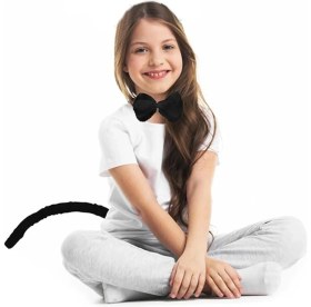 Resim MCM Group Peluş Siyah Renk Kuyruk ve Papyon Yetişkin Çocuk Uyumlu 