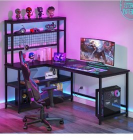 Resim faween 89010 140cm Oyuncu Masası Çalışma Masası Bilgisayar Masası Ders Laptop Siyah 