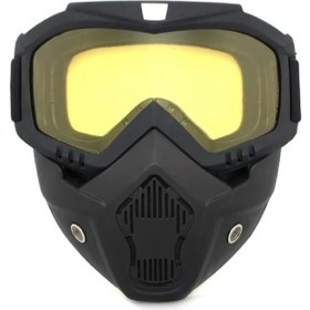 Resim Motosiklet Kask Maskesi ve Gözlüğü Mkm Sarı 