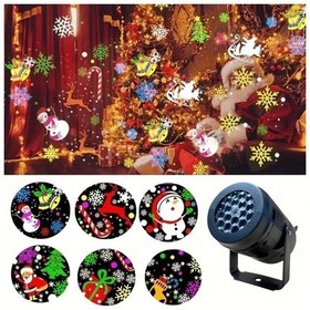 Resim Gaojunshop01 Woscale Usb Noel Işığı Projeksiyon Kar Taneleri Ve Renkli Led Dekor 
