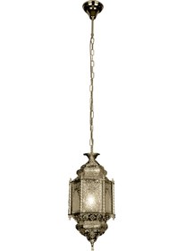 Resim Üstün Avize Fabrikası CAMİ AVİZESİ - MEDİNE MODEL TEKLİ SARKIT - ESKİTME GÜMÜŞ RENK 