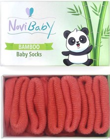 Resim Novibaby 3'lü Bambu Yenidoğan Bebek Çorabı I Orange I 0-6 ay "Karışık Renkli" 