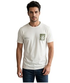 Resim Cazador 44165 Ekru Erkek Bisiklet Yaka Tshirt Beyaz 