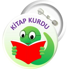 Resim Misal Çocuk Rozet 07 - Kitap Kurdu (10 Adet) 