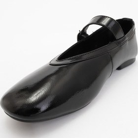 Resim Luvishoes Luvi Shoes Jarret Siyah Rugan Hakiki Deri Kadın Babet Ayakkabı Siyah Rugan 