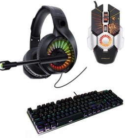 Resim VOOKA Trol Simug Profesyonel Gaming Set 3in1 Profesyonel Mavi Switch Mekanik Klavye+mouse+kulaklık Pro Set 