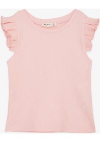 Resim Breeze Kız Çocuk Crop Tişört Kolları Fırfırlı 8-14 Yaş, Somon-somon Somon 