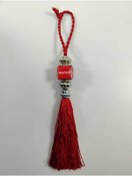 Resim TKY Tasarımı Kendin Yap Kupon Egzoz Püskülü Dikiz Ayna Püskülü Kırmızı 