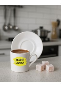 Resim Kendin Tasarla Bardak - Kişiye Özel Bardak Satıya Sor 2 Türk Kahvesi Fincanı 