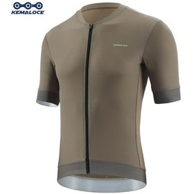 Resim Kahverengi Kemaloce Bisiklet Jersey Erkekler Kısa Kollu 2024 Yaz Katı Mavi Ve Siyah Ve Beyaz Ve Gri Yansıtıcı Nefes Serin Bisiklet Bisiklet Forması Kahverengi 