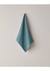 Resim English Home Border Check Pamuk Yüz Havlusu 50x80 Cm Petrol Petrol 