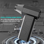 Resim Taşınabilir Sıkıştırılmış Hava Toz Temizleyici, 90000 RPM, Çift Manyetik Nozul, 4000mAh USB Şarjlı, 3 Hız Ayarlanabilir Kablosuz Hava Püskürtücü, Klavyeler, Bilgisayarlar, Arabalar, Ev için Uygun 