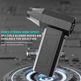 Resim Taşınabilir Sıkıştırılmış Hava Toz Temizleyici, 90000 RPM, Çift Manyetik Nozul, 4000mAh USB Şarjlı, 3 Hız Ayarlanabilir Kablosuz Hava Püskürtücü, Klavyeler, Bilgisayarlar, Arabalar, Ev için Uygun 