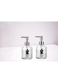 Resim Banyo Seti Cam Sıvı Sabunluk 2 Adet,kaktüs 2 Desen 300ml 7,6x15,5 Çok Renkli 