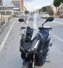 Resim Motocam Skyjet Rivero 125 Ön Cam 2024-2026 Model 57cm Şeffaf Renkli 4mm Sportif 