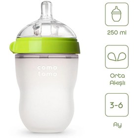 Resim Comotomo Silikon Biberon 250ml Orta Akışlı (3-6 Ay) - Yeşil 