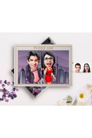 Resim Bk Gift Kişiye Özel Sevgililer Karikatürlü 1000 Parça Profesyonel Puzzle-4 