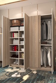 Resim Kenzlife Gardırop 4 Kapılı Kaktüs 180*160*52 Crd Xlarge Kapaklı Gardolap Dolap 