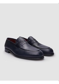 Resim Cabani %100 Hakiki Deri Lacivert Bağcıksız Erkek Klasik Ayakkabı-lacivert 