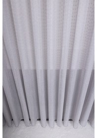 Resim Evrim Gri 1/2.5 Normal Pileli Ütü İstemez Kırışmaz Yeni Sezon Salon Oda Tül Perdesi Gri 