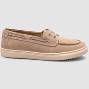 Resim Monamae %100 Hakiki Deri Kremsüet Kadın Loafer Krem 