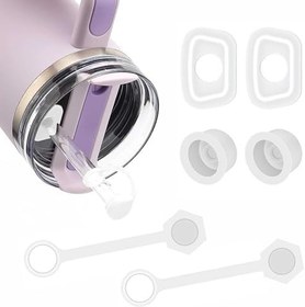 Resim 2 Paket Silikon Dökülmeye Dayanıklı Durdurucu, Stanley Quencher H1.0 & 2.0 Tumbler 40/30 Oz, Sızdırmaz Silikon Conta Kiti, Dahil 2* Hasır Kapak, 2* Hasır Delik Contası, 2* Merkez Mil Contası 