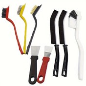 Resim 8 Parça Çok Fonksiyonlu Temizlik Fırça Seti - Mutfak, Banyo ve Dış Mekan Kullanımı için Dayanıklı Paslanmaz Çelik & Plastik Araçlar - Ocak, Davlumbaz, Buzdolabı Boşluğu, Fincan ve Istakoz Fırçaları Dahil 