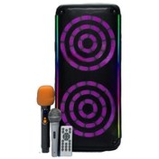 Resim KTS-1912 Çift Mikrofonlu Kumandalı RGB Ledli 5.0 Karaoke Bluetooth Hoparlör 